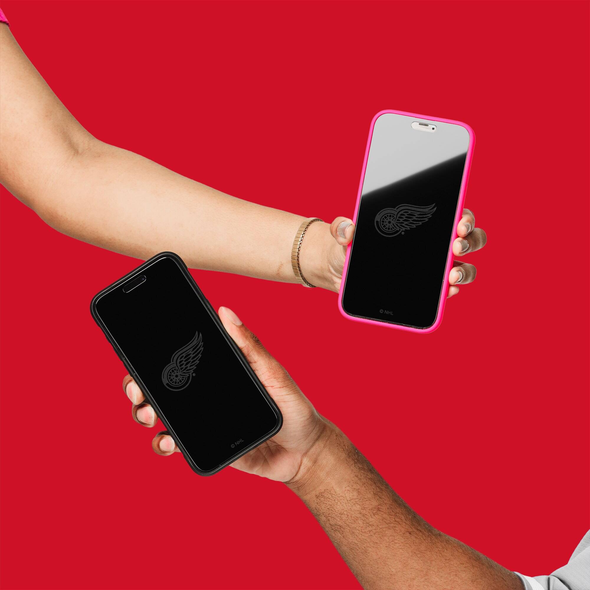 Alt View 2. Screen Skinz - Detroit Red Wings Disappearing Logo iPhone Screen Protector - 13 Pro Max/14 Plus - Multicolor.