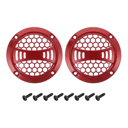 Front. Unique Bargains - 2pcs 2" Speaker Grill Mesh Plastic Woofer Guard Protector Plastic Frame with Screws for Home Audio Car Speaker - Red.