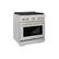 Left. ZLINE - ZLINE Autograph 30 in. Paramount Satin Steel Gas Range w/ 4 Burners & Gold Accents (SGRSZ-30-G) - Stainless Steel.