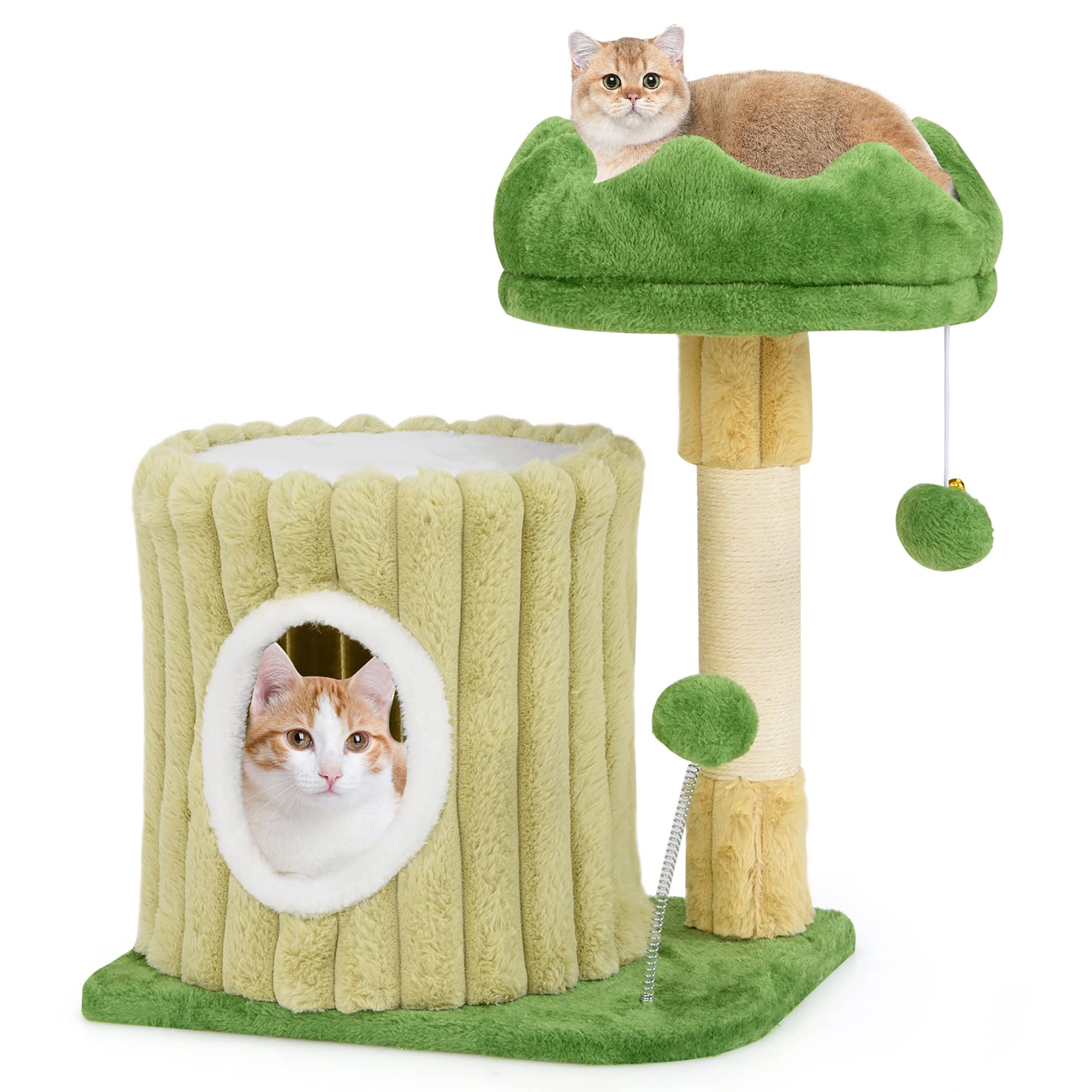 Gymax - Modern Small Cat Tower w/ Sisal Scratching Posts Plush Padded Perch Large Condo price history on PriceWatchPro