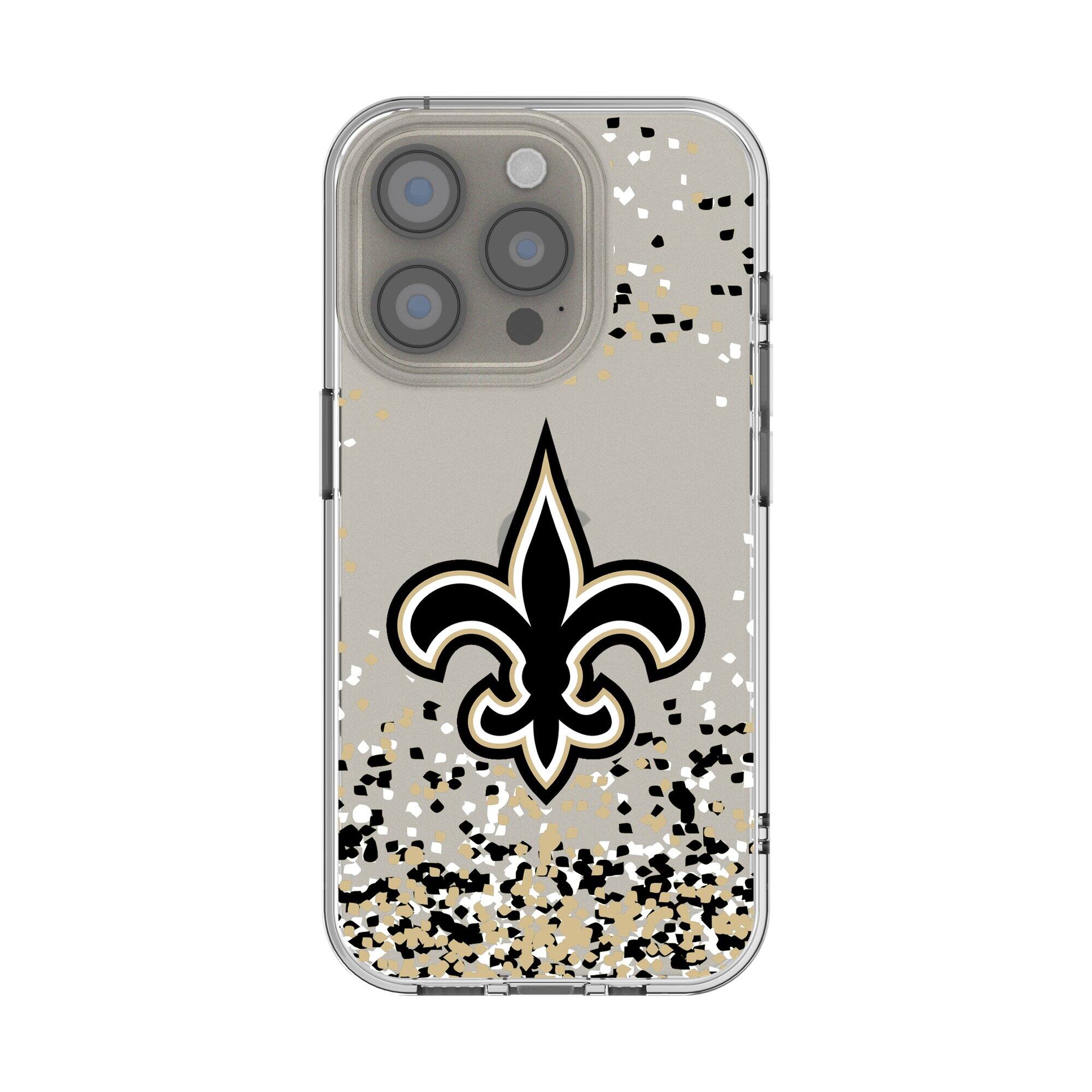 Keyscaper - NFL - New Orleans Saints iPhone Clear Case with Confetti Design - 14 - Multicolor