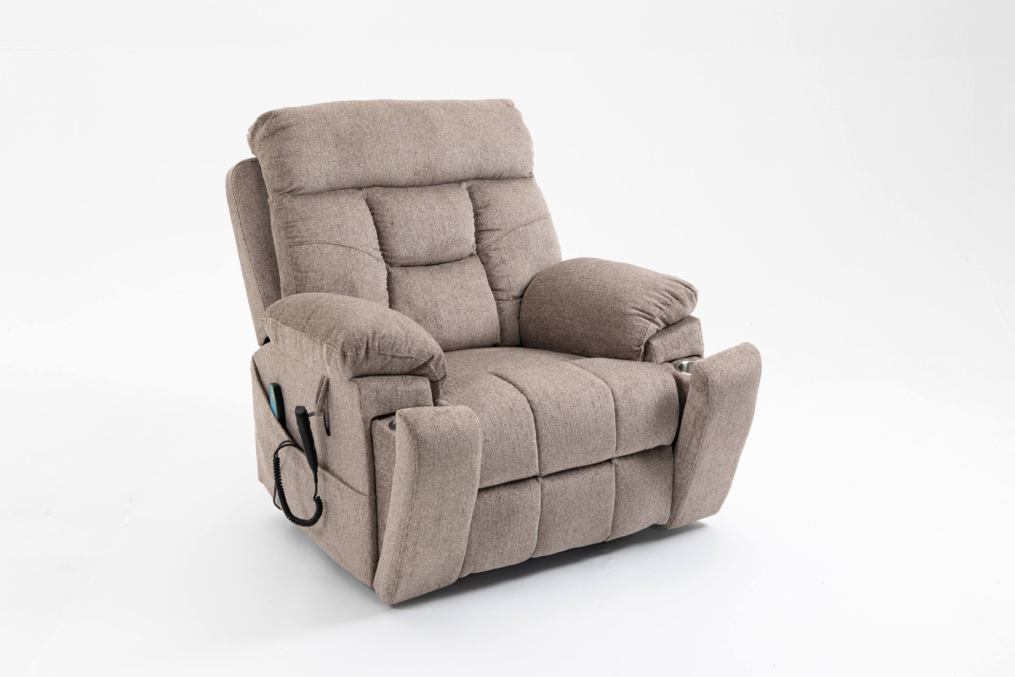 Front. TinyHomie - Old age electric lift chair flat high density foam electric sofa with heating and massage functions can tilt - Brown.