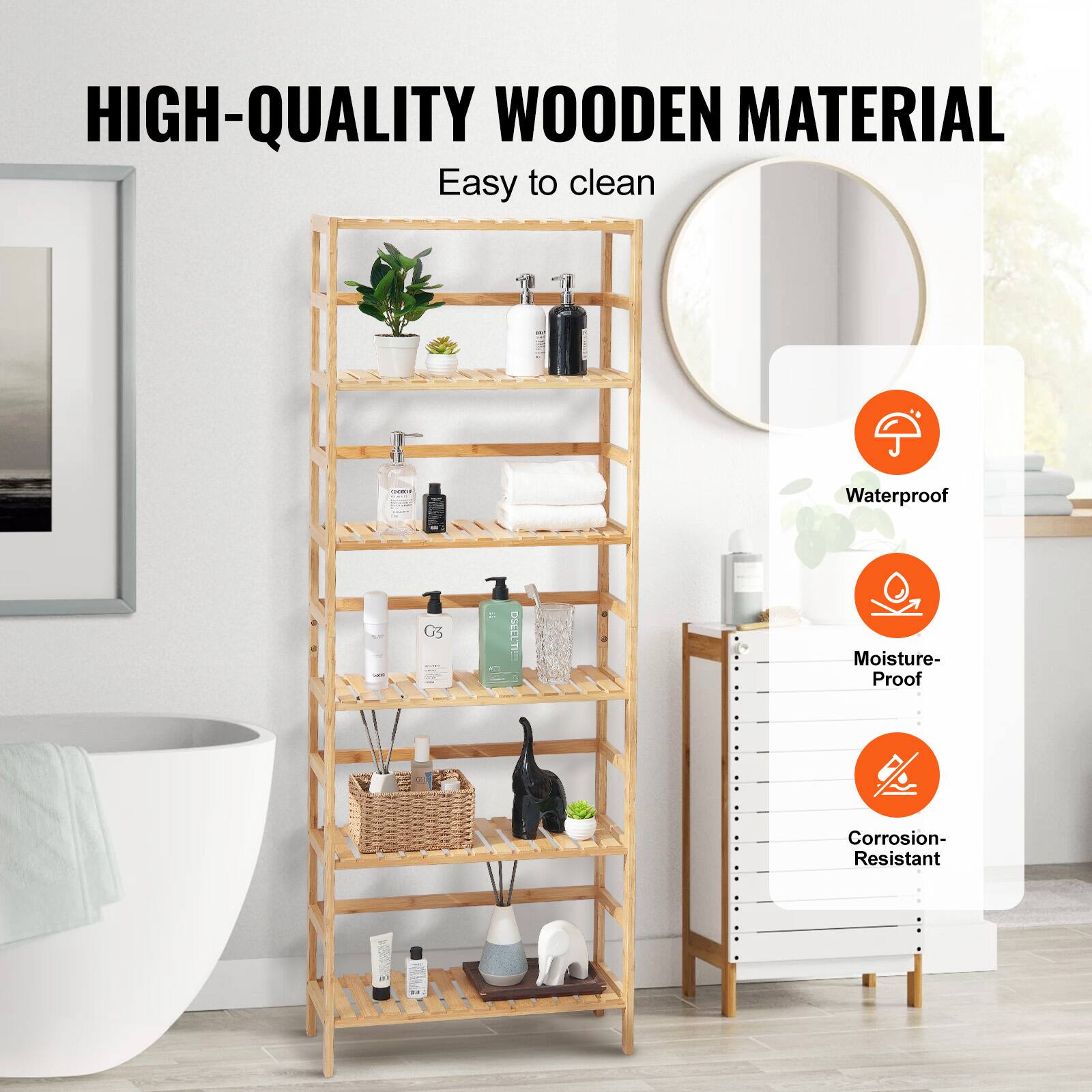 HIGH-QUALITY WOODEN MATERIAL  
Easy to clean  

Waterproof  
Moisture-Proof  
Corrosion-Resistant