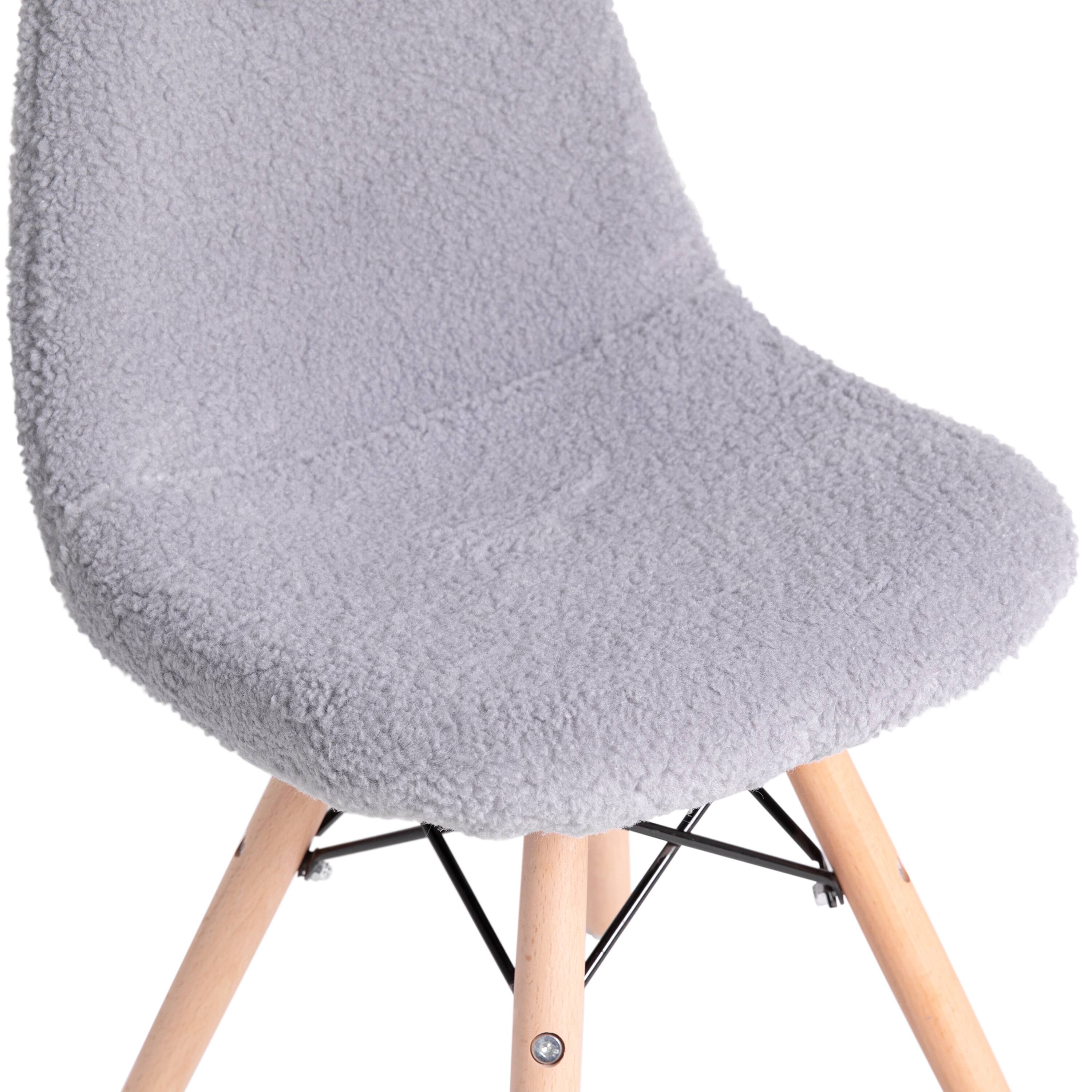 Alt View 9. Emma + Oliver - Set of 2 Children's Dorset Faux Shearling Accent Chairs with Beechwood Legs for Bedroom, Play Room and More - Gray.