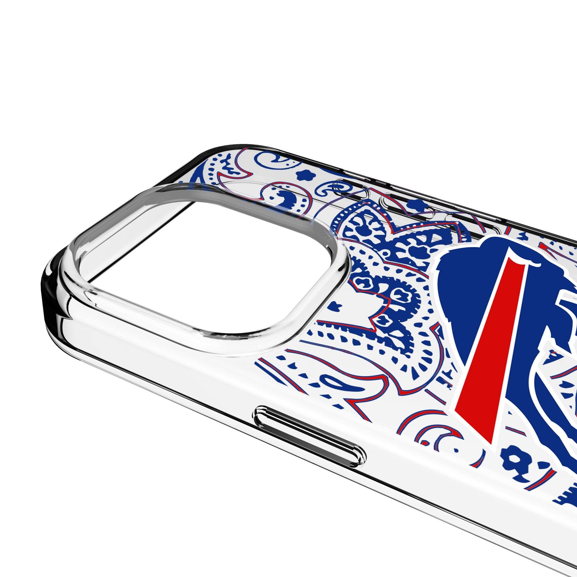 Alt View 2. Keyscaper - Buffalo Bills iPhone Clear Paisley Design Case - 14 Pro Max - Multicolor.