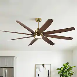 Parrot Uncle - 72" Farmhouse Windmill Ceiling Fan with Light and Remote - Brass