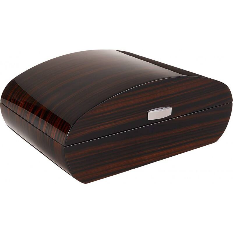 Back. Prestige - Winston Cigar Humidor - Ebony Wood Finish.