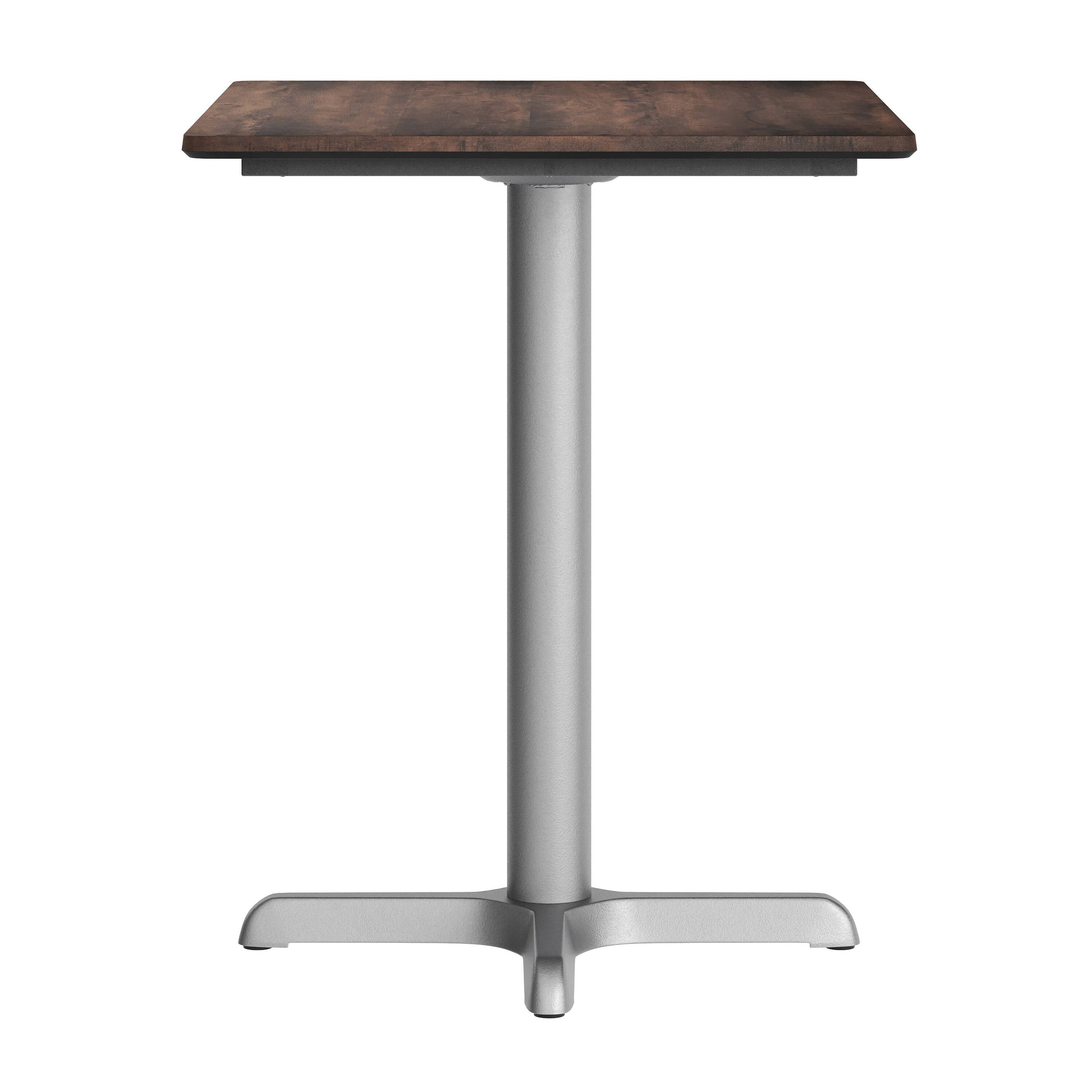Alt View 7. Emma + Oliver - PureShield Indoor Outdoor Tabletop with Seam-Free Surface Innovation and Cast Iron Bistro Table Base - Dark Brown/Silver Base.