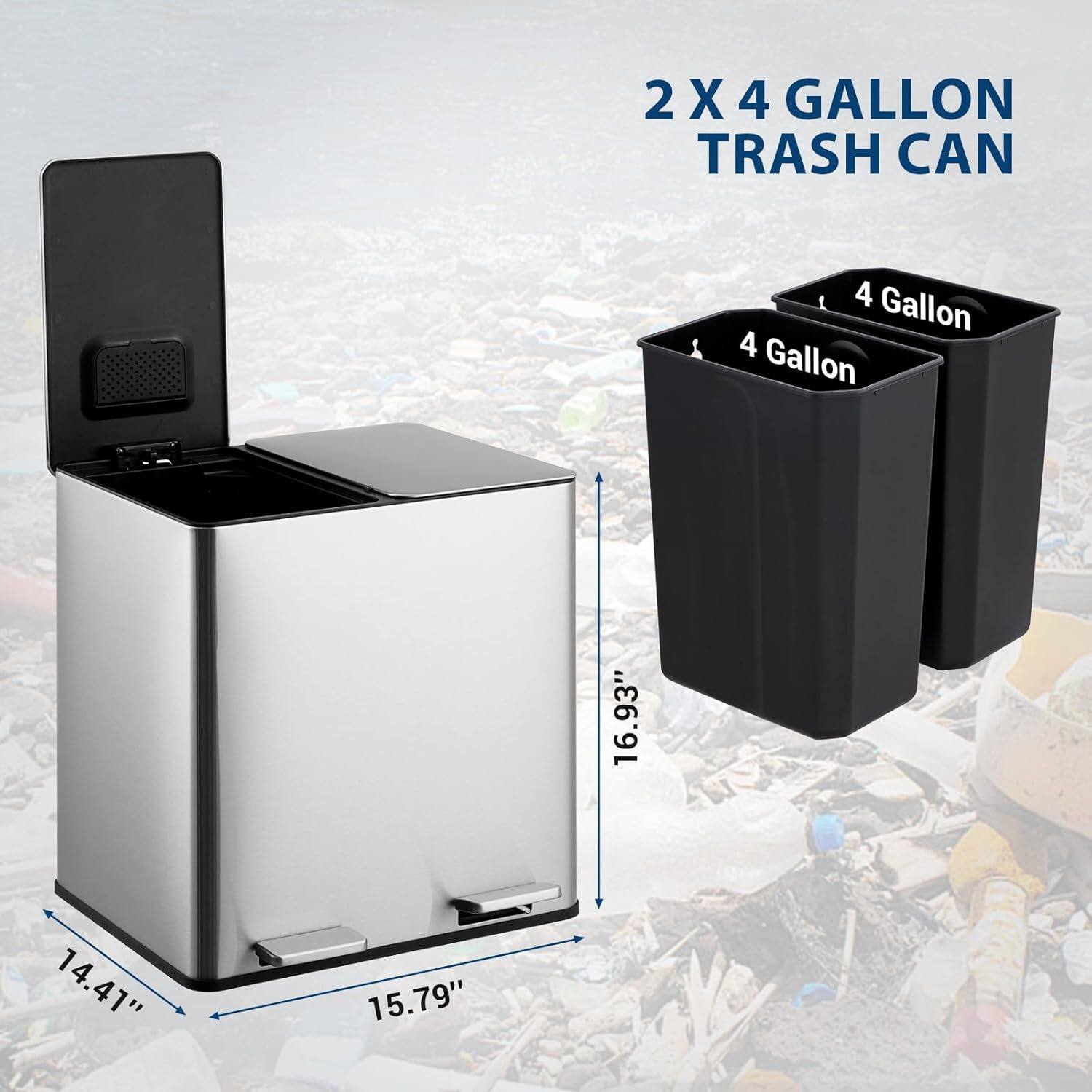 2 X 4 GALLON TRASH CAN

4 Gallon

16.93"  
14.41"  
15.79"