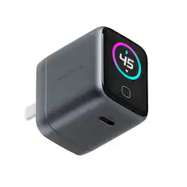 Veratek - ReelCharge 45W USB-C Smart Wall Charger with Smart Display (Gray)