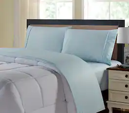 Kathy Ireland - Chevron Embossed Microfiber 4 Piece Sheet Set - Aqua
