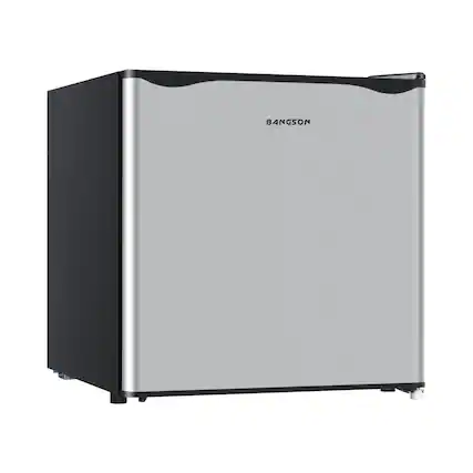 Front. BANGSON - BANGSON 1.6 Cu.Ft Mini Fridge with Freezer, Compact Refrigerator for Snacks, Office Dorm Bedroom, Silver - Silver.