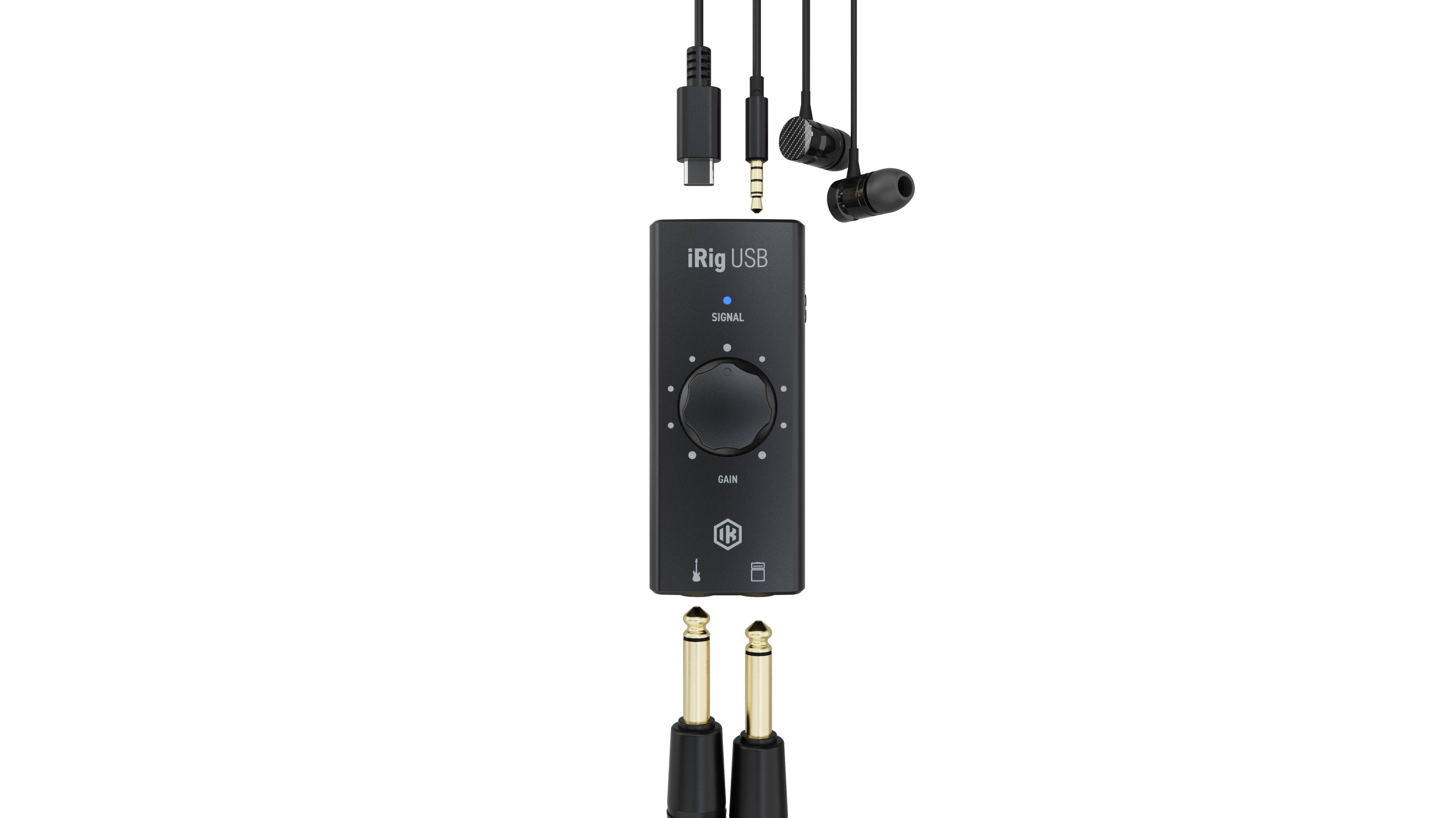 The text on the image reads "iRig USB Signal Gain."