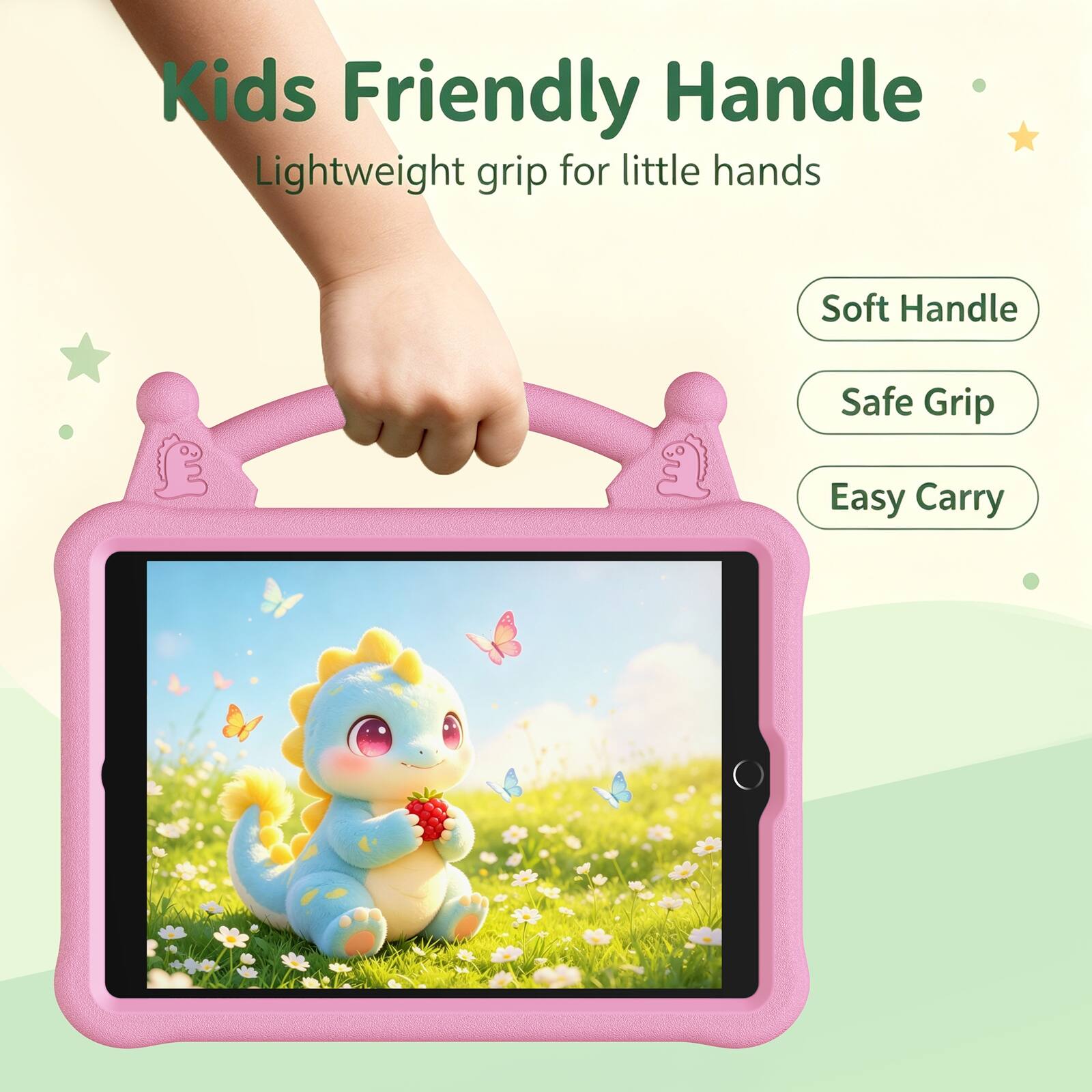 Kids Friendly Handle  
Lightweight grip for little hands  

Soft Handle  
Safe Grip  
Easy Carry