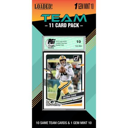 LOADED!
1 GEM MINT 10
TEAM PACK - 11 CARD PACK
PGI 2023 Leaf HYPE!
Limited Print Run
Rookie Card
Gem Mint 10
Jordan Love
10 SAME TEAM CARDS & 1 GEM MINT 10
