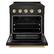 Angle. ZLINE - 30 in. Wide 4 Elements Autograph 4.2 cu. ft. Paramount Freestanding Induction Range in Black Steel with Gold Accents - Black Stainless Steel.
