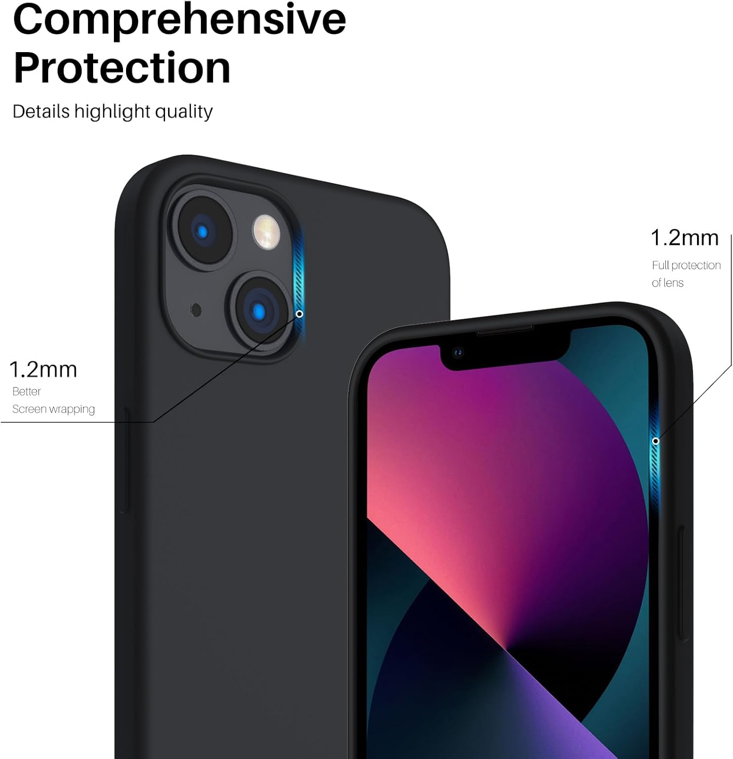 Comprehensive Protection
Details highlight quality
1.2mm
1.2mm
Better Screen wrapping
Full protection of lens