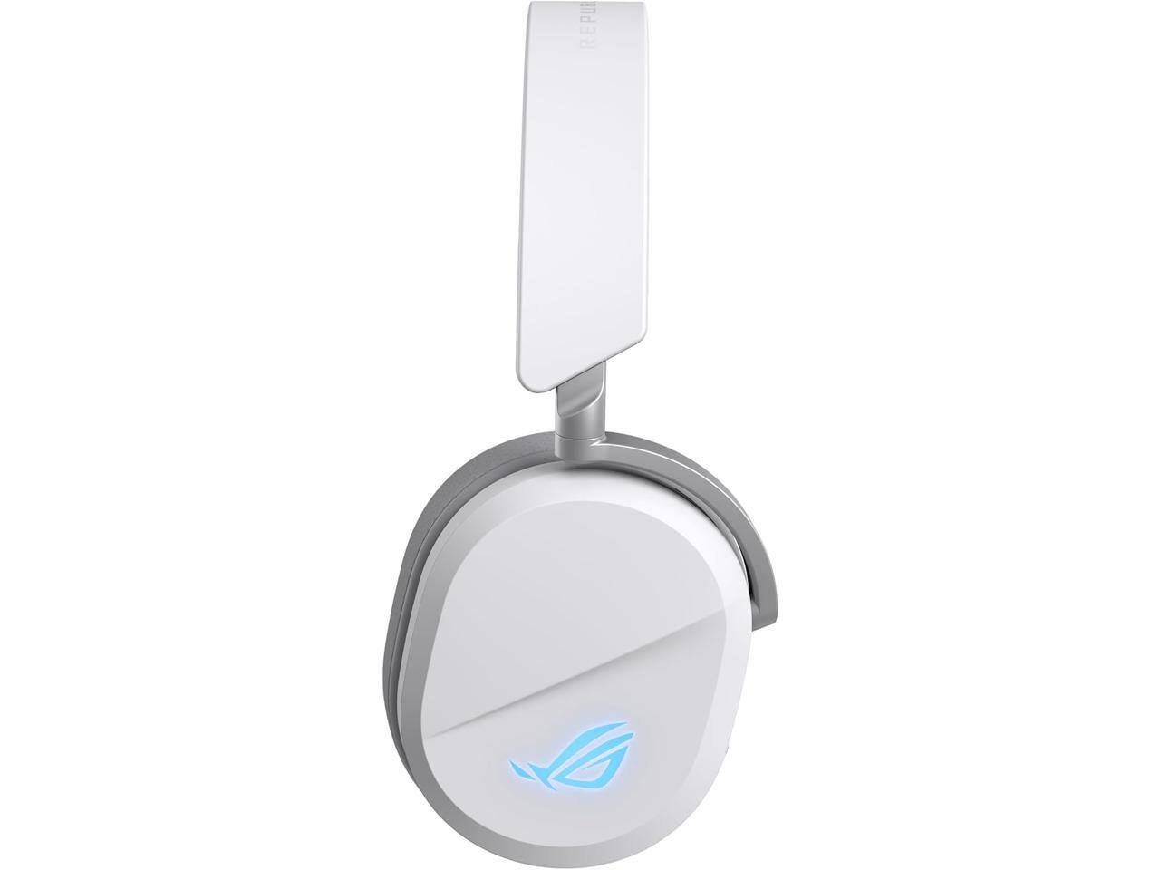 Alt View 8. ASUS - ASUS ROG Pelta Wireless Gaming Headset (BT, USB-C, 50mm Drivers, RGB, 70HR Battery) - White.