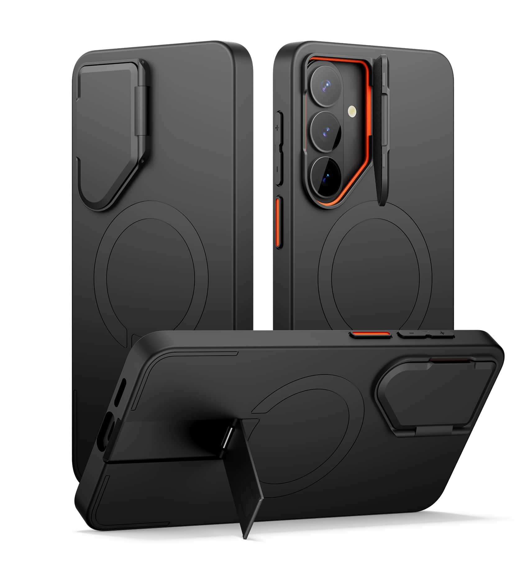 SURITCH - Phone Case for Samsung Galaxy S26+ Plus, Magnetic Protective Cover with Camera Cover & Adjustable Metal Kickstand - Aurora Black price history on PriceWatchPro