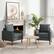 Alt View 3. Gymax - Gymax Modern Accent Chair Upholstered Mid-Century Armchair w/ Rubber Wood Legs Grey - Grey.