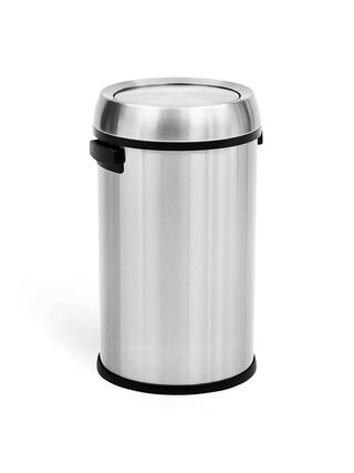 Front. GARVEE - 17 Gallon 65 Liter Large Capacity Kitchen Trash Can Commercial Open Trash Can Heavy Duty Brushed Stainless Steel - Swing Top.