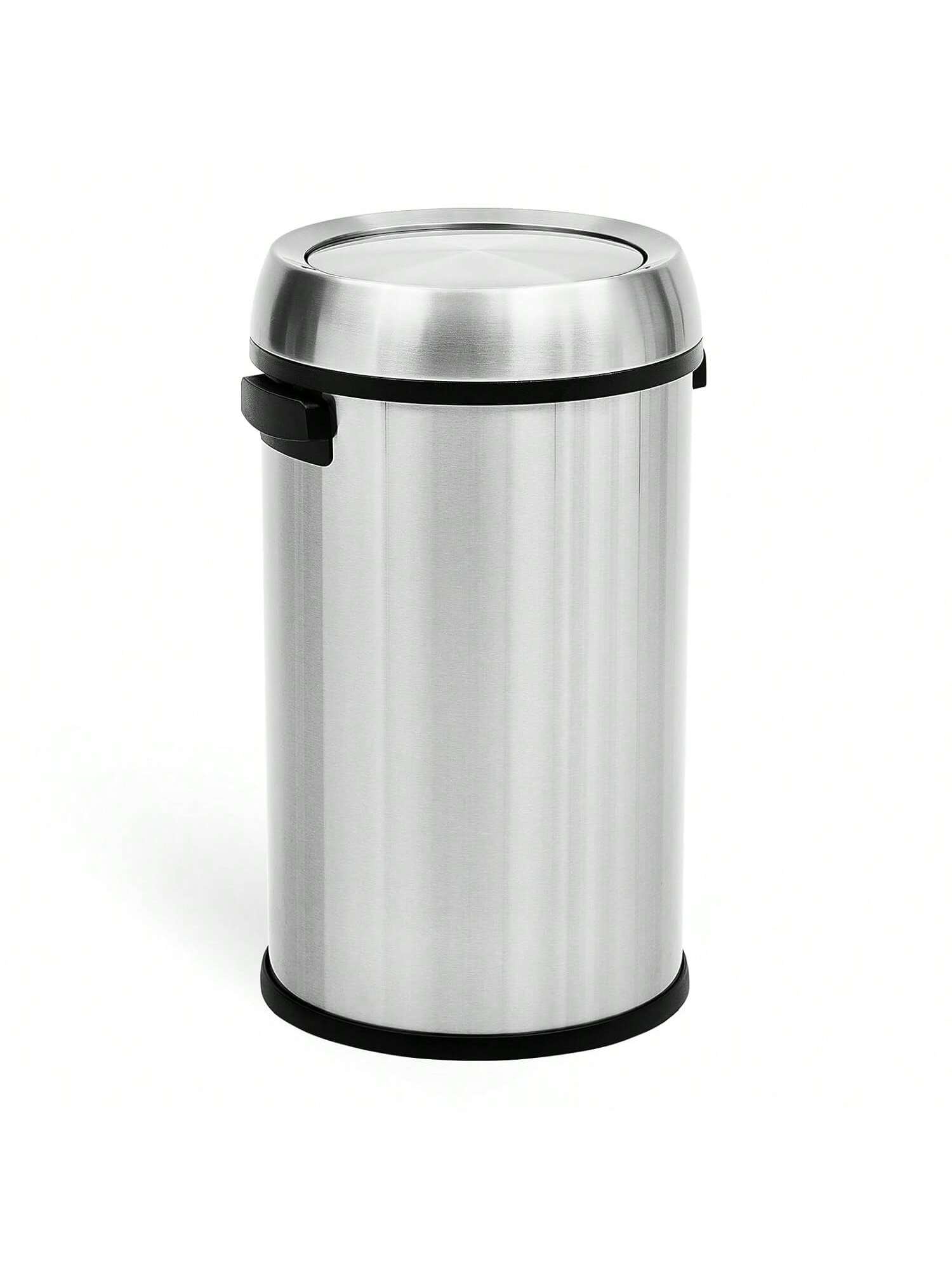 Front. GARVEE - 17 Gallon 65 Liter Large Capacity Kitchen Trash Can Commercial Open Trash Can Heavy Duty Brushed Stainless Steel - Swing Top.