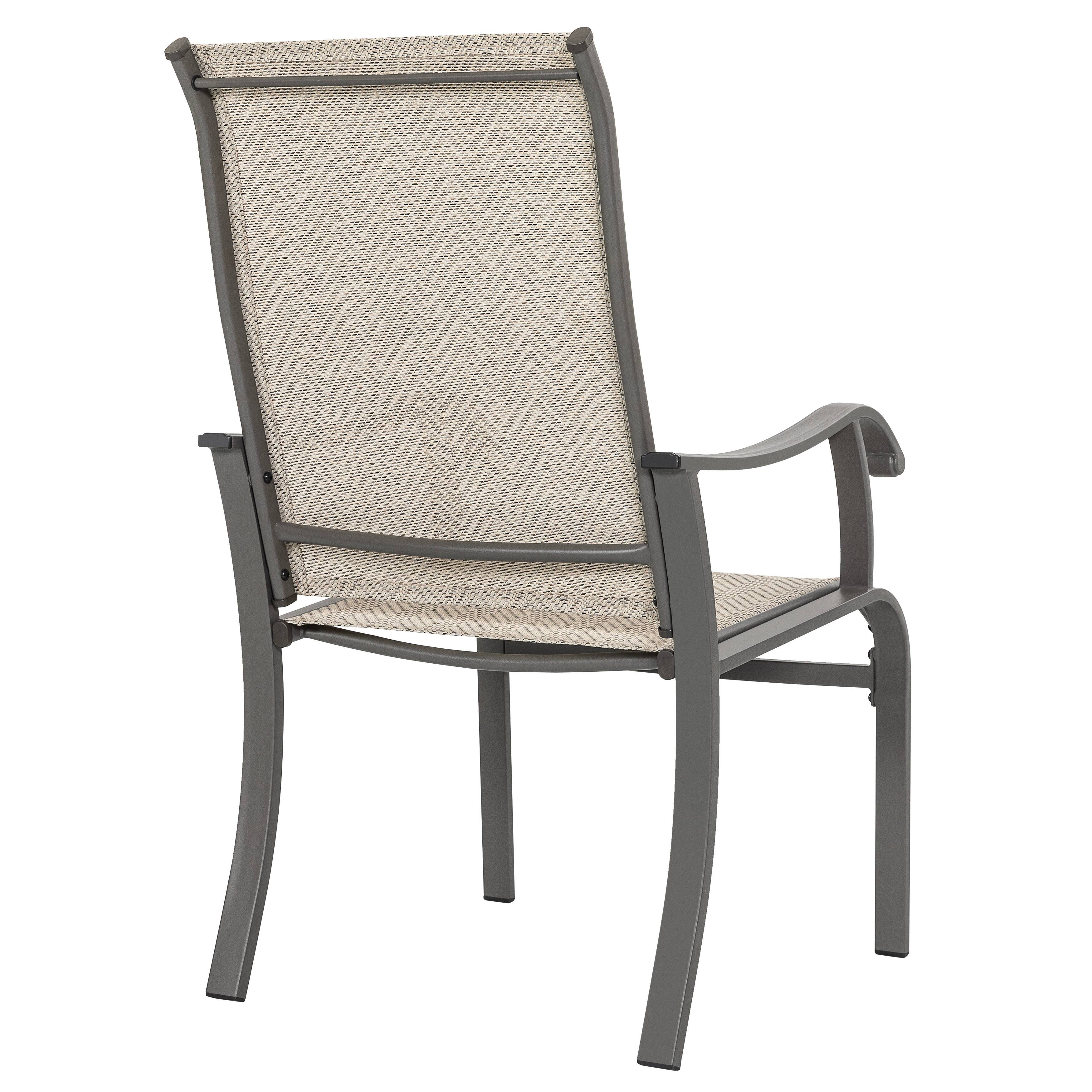 Alt View 6. Nuu Garden - Outdoor 2-Piece Textilene Dining Chairs with Ergonomic Design - chair seat-beige; chair frame-gray.