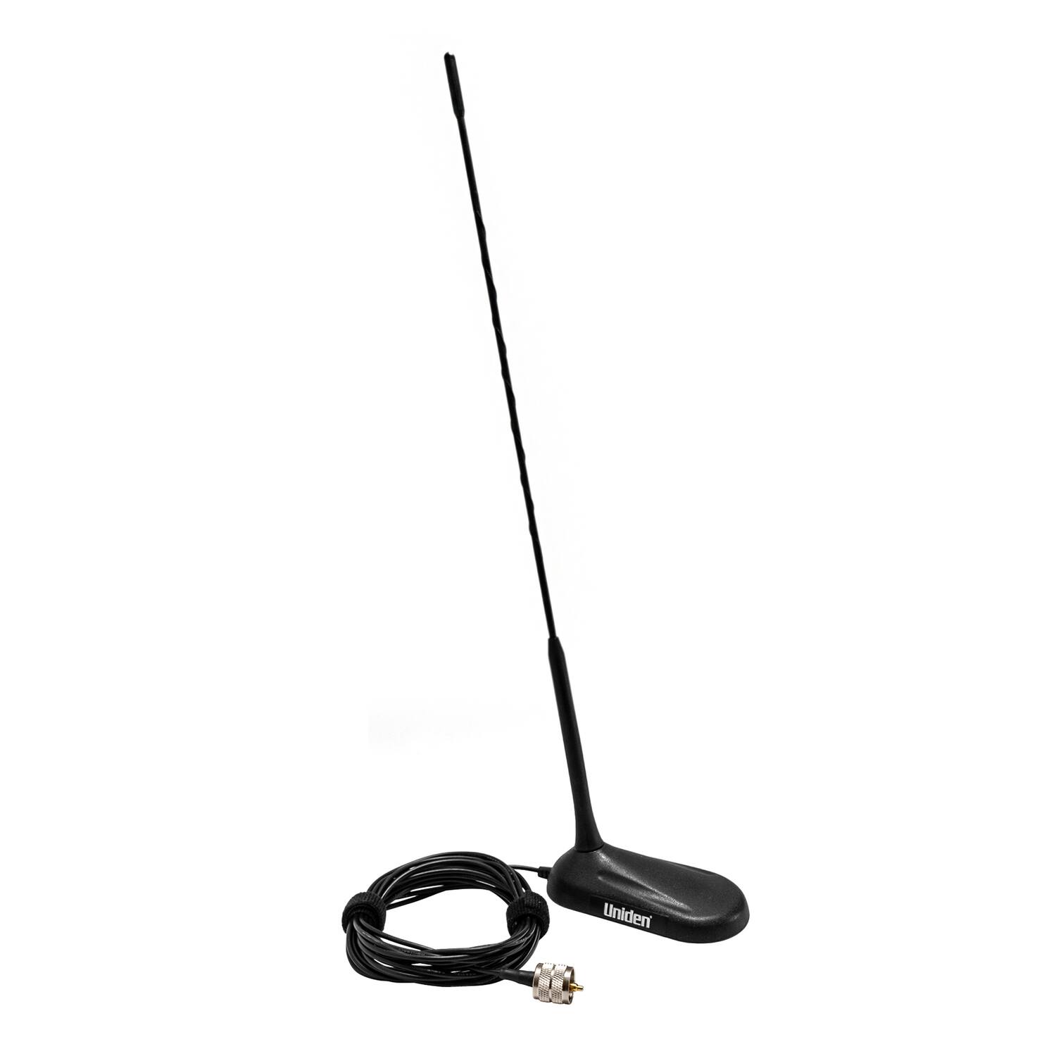 Angle. Uniden - 18" Magnetic-Mount Pre-Tuned CB Antenna BCATPL259-19 - Black.