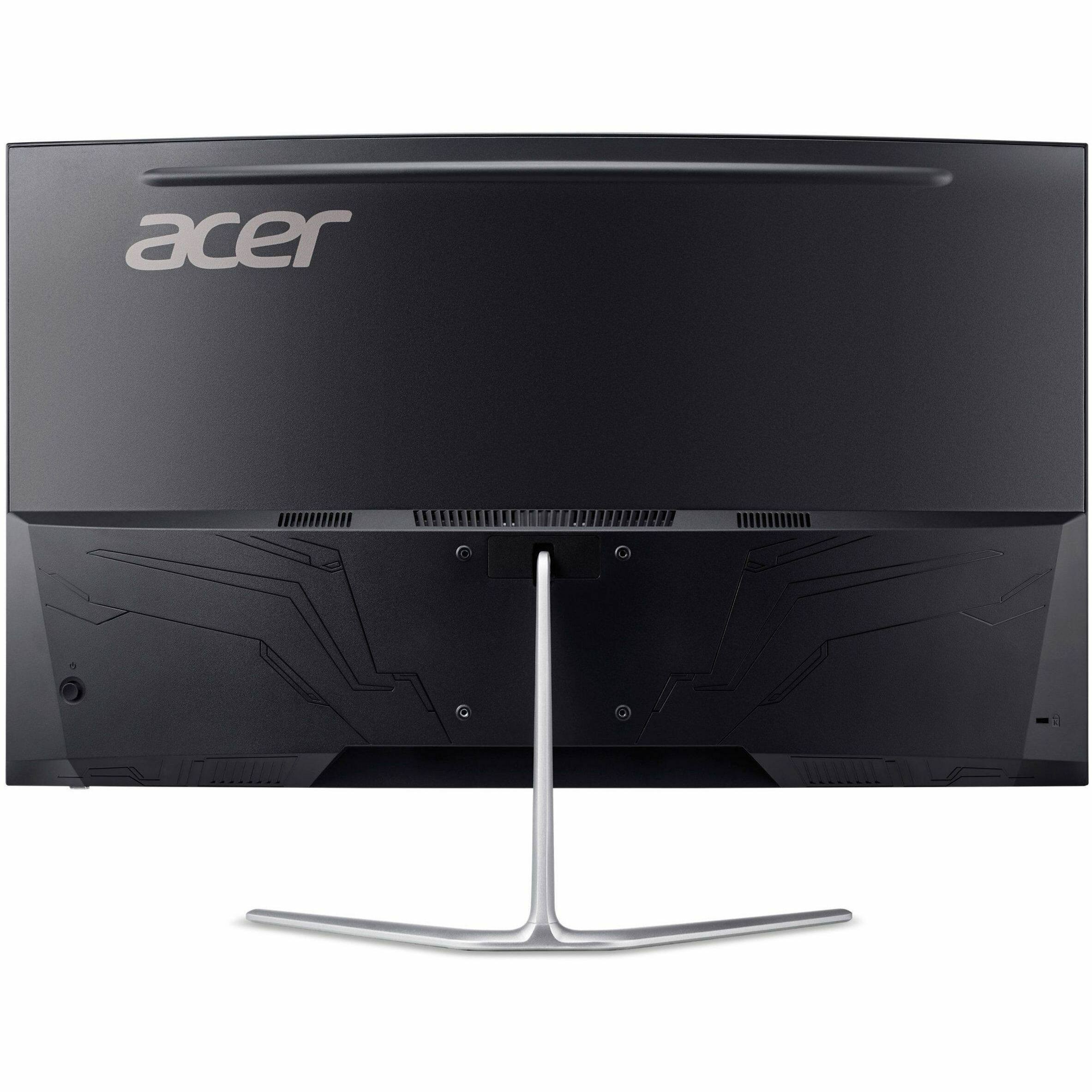 Back. Acer - Acer Nitro 32 inch Full HD 165Hz AMD FreeSync Premium 1ms Built-in Speakers Curved Computer Monitor EDA320Q PBIIPX - Black.