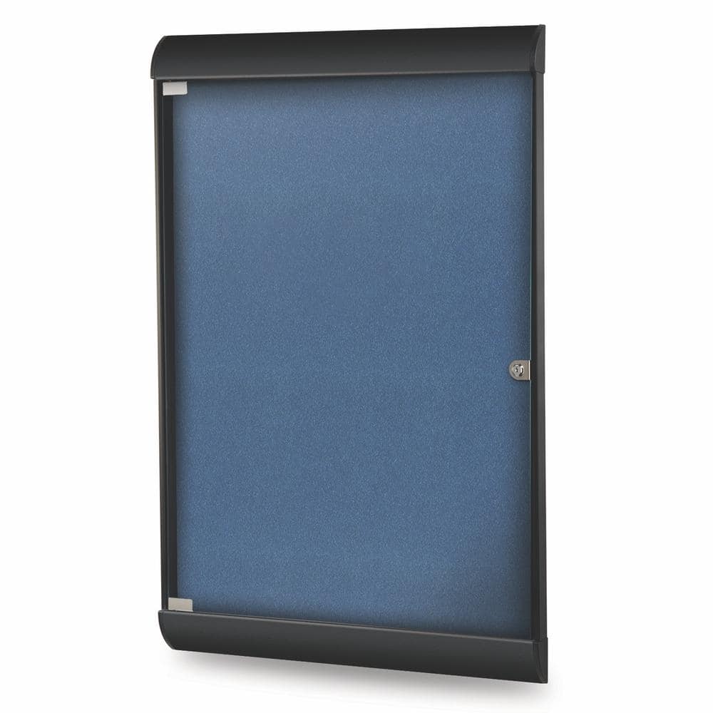 "Ghent - 42⅛""x27¾"" 1-Dr Silhouette Encl Bulletin Bd, Black Frame, Vinyl Fabric - Navy" price history on PriceWatchPro