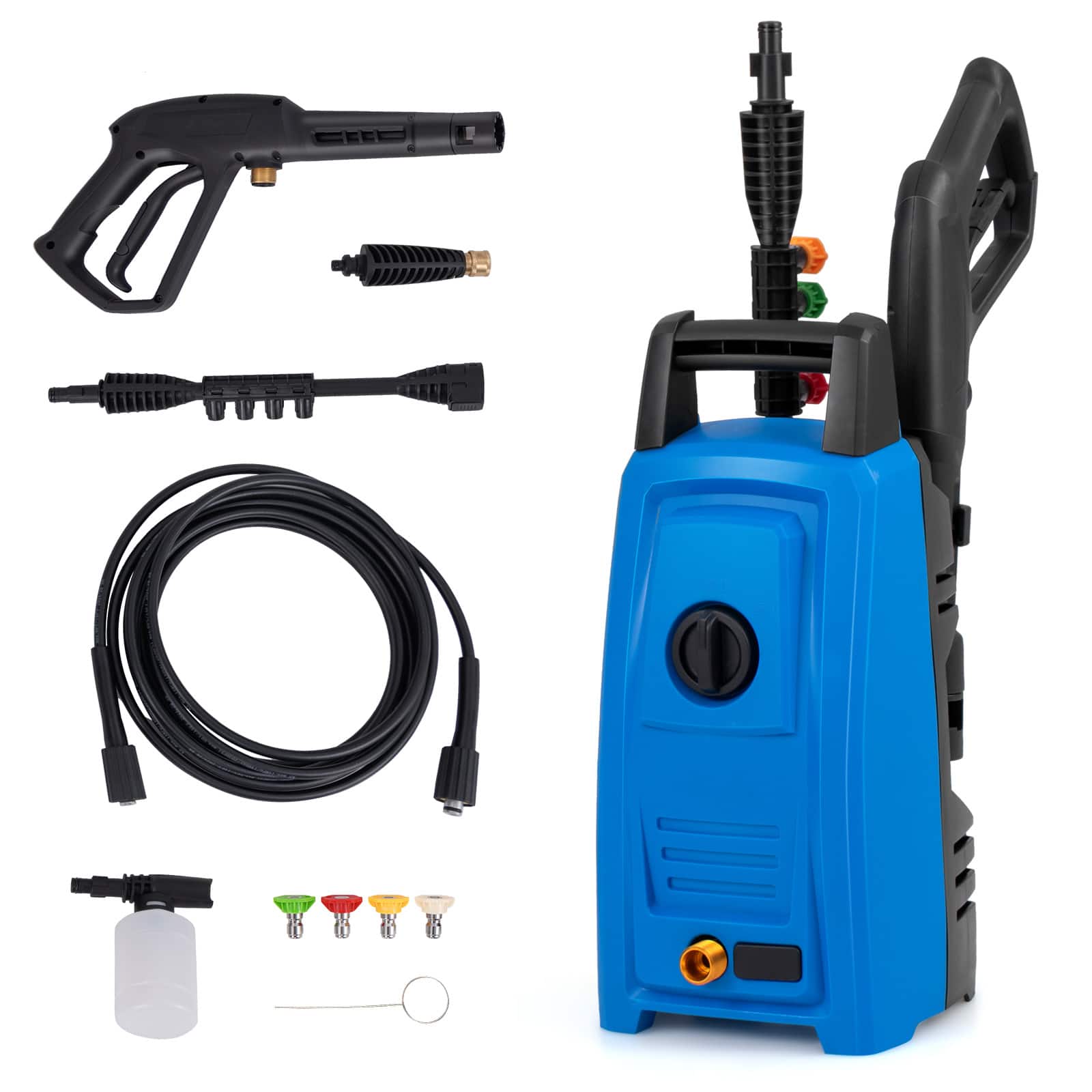 SKONYON - 1900 PSI Electric Pressure Washer with 4 Quick Connect Nozzles and TSS - Blue