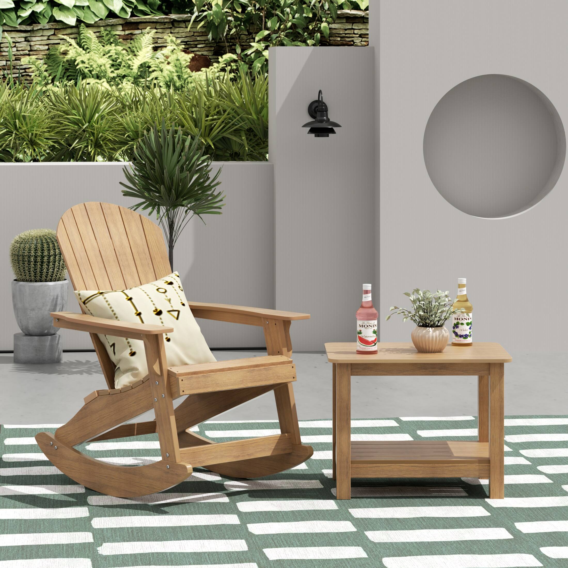 WestinTrends Tuscany 2 Piece HIPS Outdoor Rocking Adirondack Chair With ...