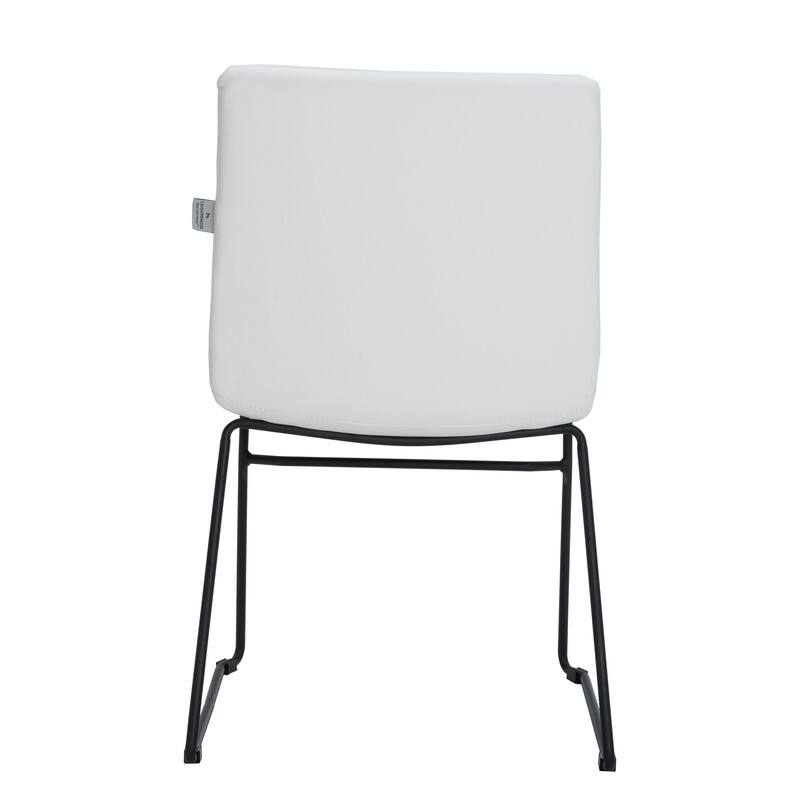 Alt View 6. LeisureMod - Zylar Office Guest Chair with PU Leather, Foam Cushion & Stainless Steel Base - White.