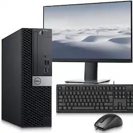 Dell - Refurbished Excellent - OptiPlex 5060 SFF Desktop PC | Intel Core i5-8th 3.0GHz | 8GB DDR4 RAM | 256GB SSD | 24"LED | KB & Mouse | Wi-Fi | Win11 - Black