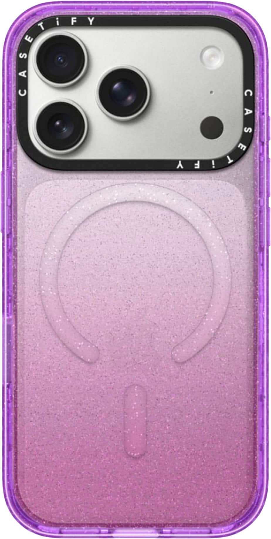 CASETiFY - Apple iPhone 17 Pro Impact Case in Glitter Purple - Purple Glitter - Front_Zoom