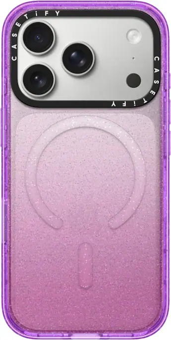 CASETiFY Apple iPhone 17 Pro Impact Case in Glitter Purple Purple CASETiFY Apple iPhone 17 Pro Impact Case in Glitter Purple Purple