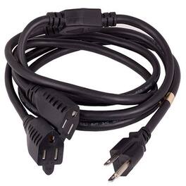 Sanoxy - Cables and Adapters; 6ft Power Cord Splitter Cable 16 AWG (2 NEMA 5-15R to 1 NEMA 5-15P) - Black