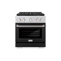 ZLINE - 30 in. 4.2 cu. ft. Freestanding Paramount Dual Fuel Range with DuoPro Cooktop and Electric Oven - Black Matte - Front_Zoom
