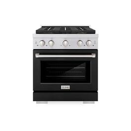 ZLINE - 30 in. 4.2 cu. ft. Freestanding Paramount Dual Fuel Range with DuoPro Cooktop and Electric Oven - Black Matte