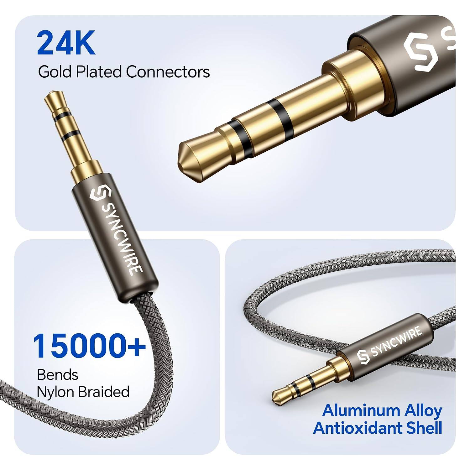 24K Gold Plated Connectors

GE

G SYNCWIRE 15000+ Bends Nylon Braided

$ SYNCWIRE Aluminum Alloy Antioxidant Shell