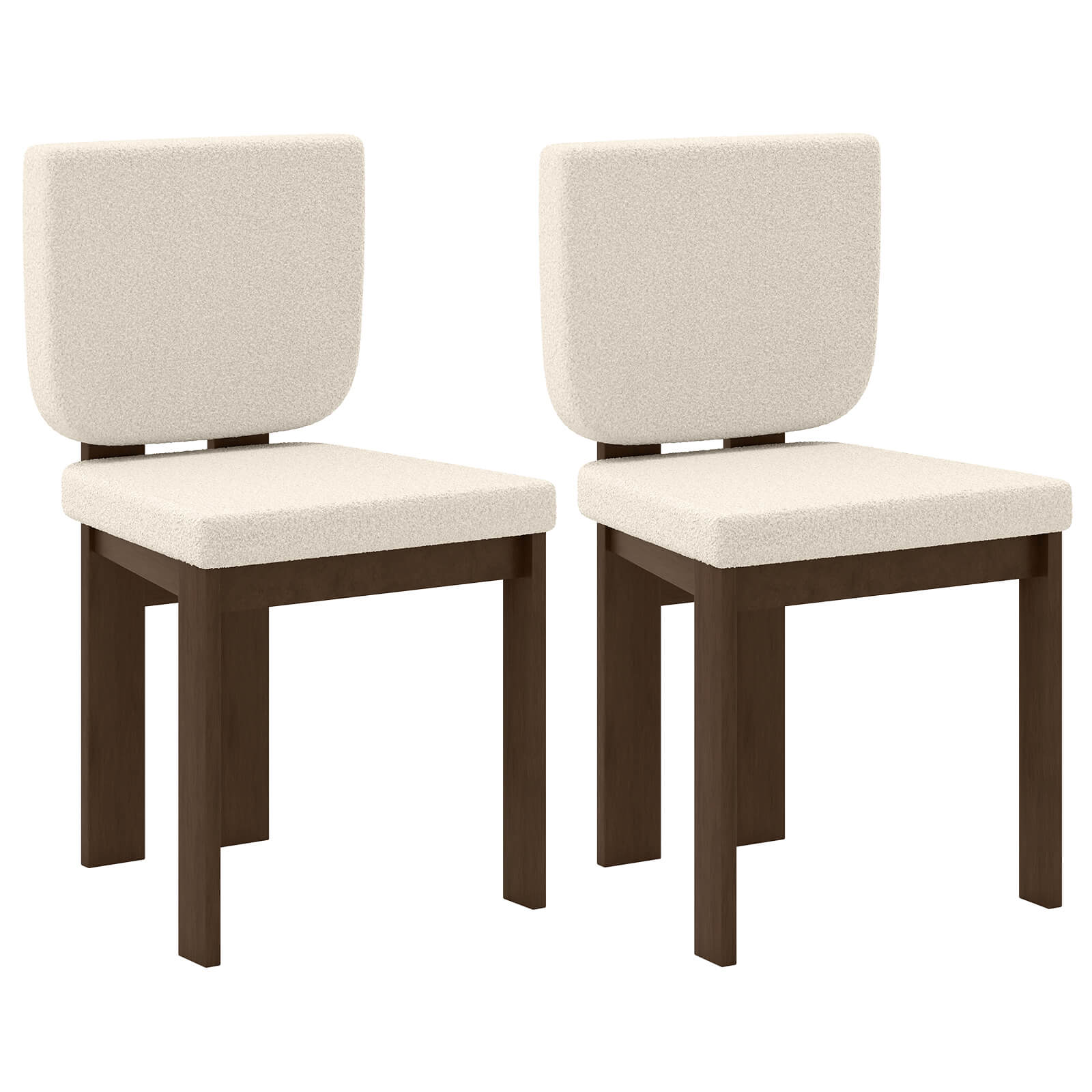 Alt View 9. Costway - Costway Wooden Dining Chair Set of 2 with Rubber Wood Leg Padded Wide Seat & Back for Home - Brown.