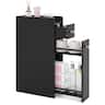 Costway - Small Bathroom Storage Cabinet 4-Tier Narrow Toilet Side Storage Cabinet - Black