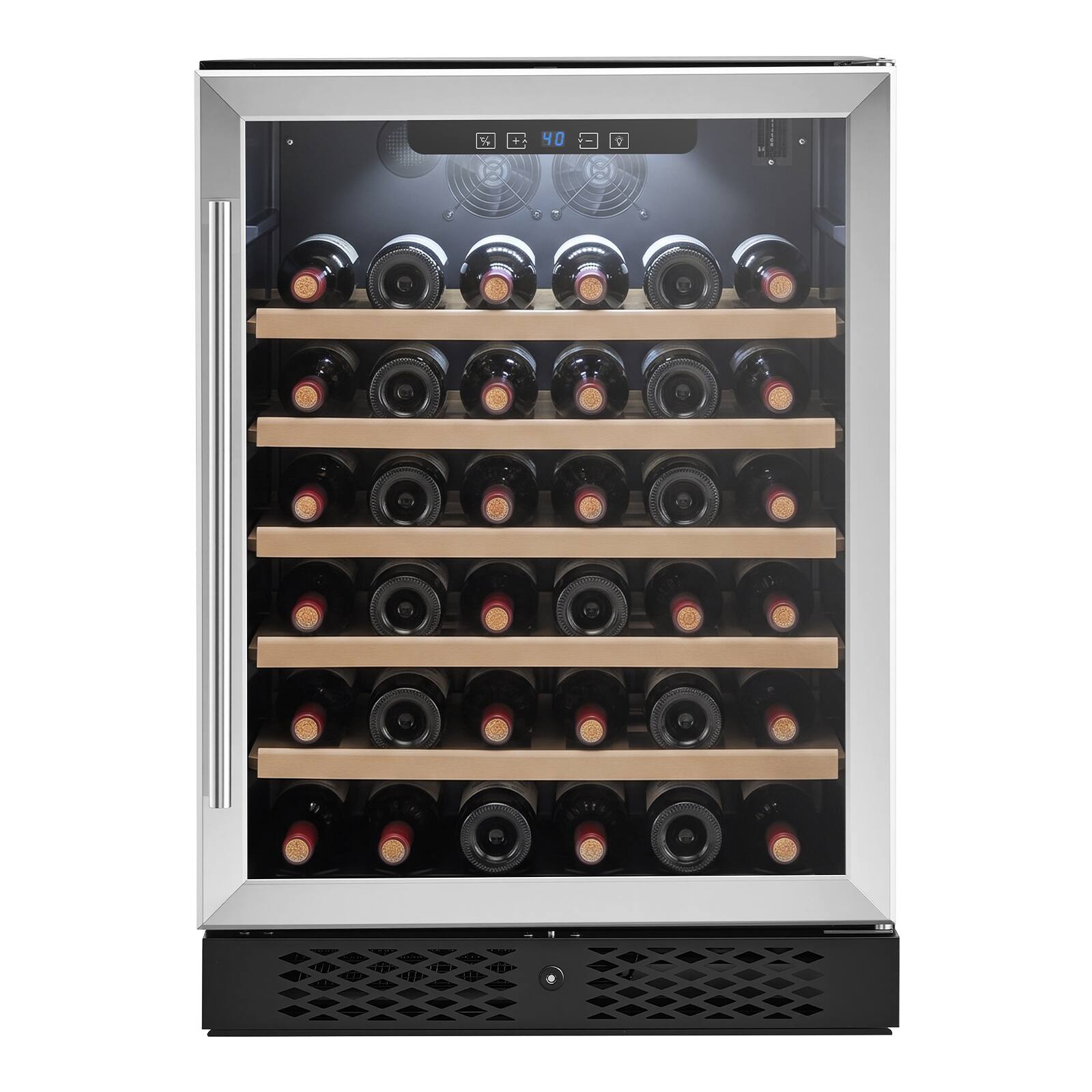 Alt View 5. VEVOR - 24 inch Wine Fridge 52-Bottle Wine Cooler Refrigerator for Home Bar, Under Counter Built-in or Freestanding Compressor - Black;Silver.