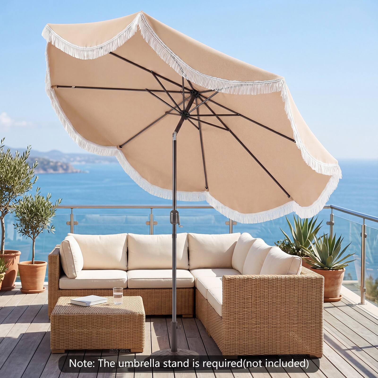 Note: The umbrella stand is required (not included)
