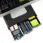 Alt View 14. Mind Reader - Monitor Stand, 3 Storage Drawers, Desktop Organizer, Riser, Office, 13.5"L x 13"W x 4"H, Set of 2 - Black.