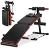 Front. Costway - 7 in 1 Sit up Bench 7 in 1 Sit up Bench Multi-Layer Structure Cushion Foldable - Black/Red.