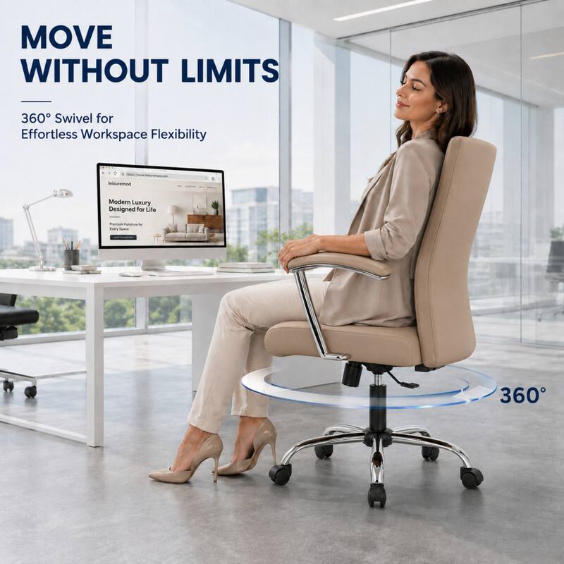 MOVE WITHOUT LIMITS  
360° Swivel for Effortless Workspace Flexibility  
leisuremod  
Modern Luxury Designed for Life  
Every Space
