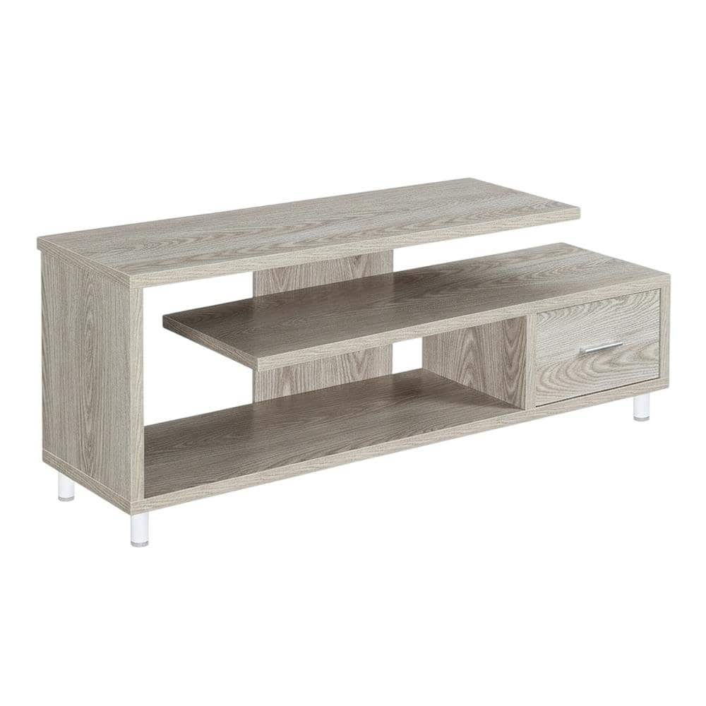 FurniFact - Honeycomb Particle Board TV Stand with Shelves for up to 65-Inch TVs - White price history on PriceWatchPro