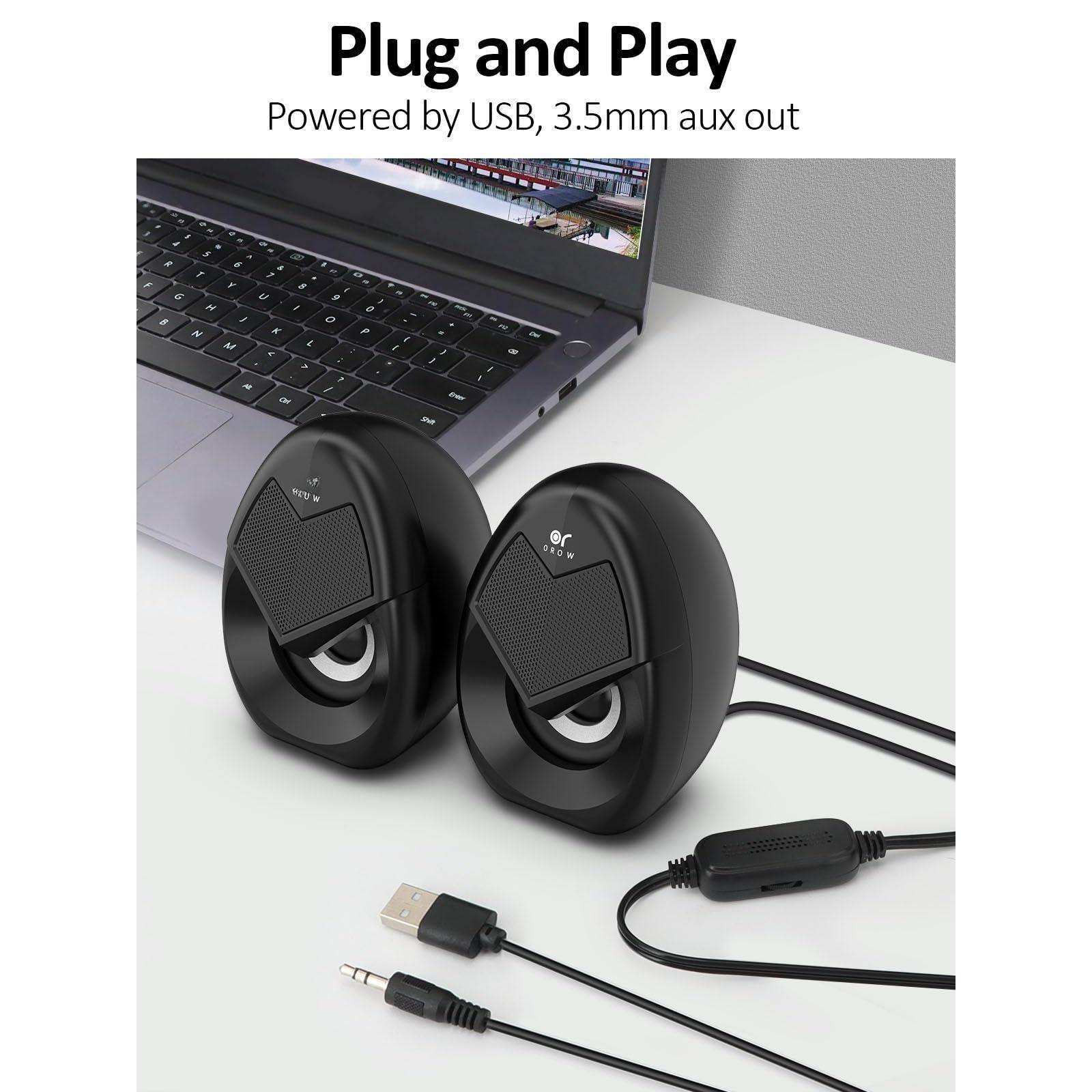 Plug and Play  
Powered by USB, 3.5mm aux out