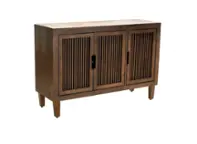 Front. Adore Decor - Sawyer 3-Door Cabinet - Brown.